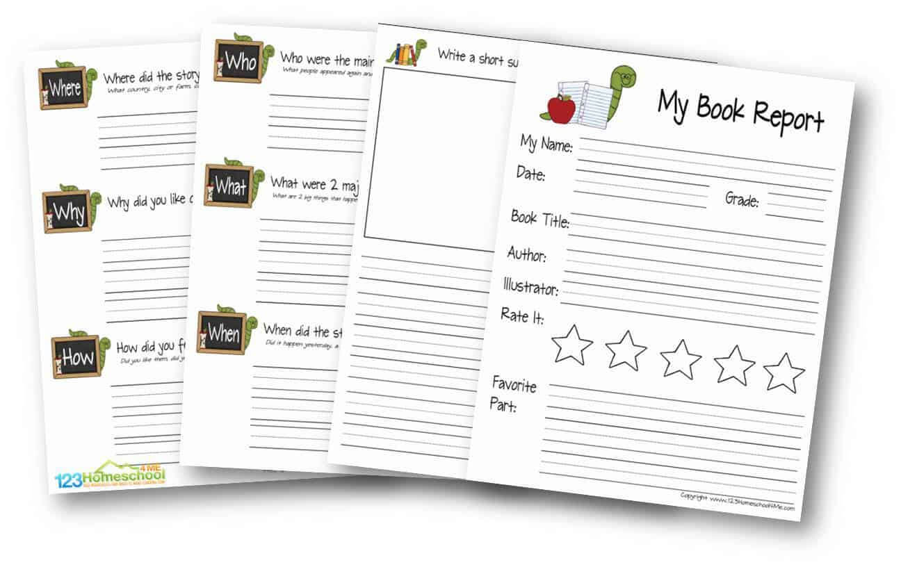 Free Book Report Template | 123 Homeschool 4 Me For Sandwich Book Report Template