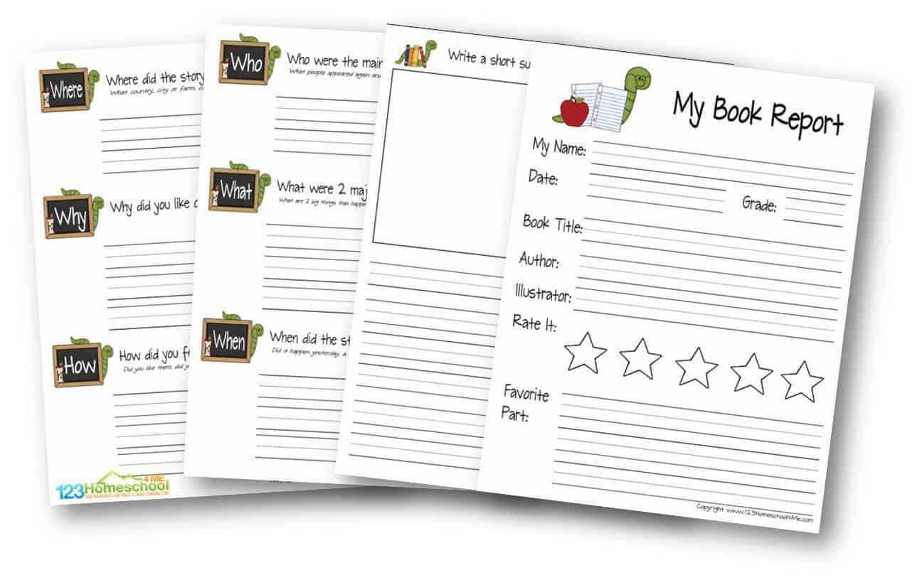 Free Book Report Template | 123 Homeschool 4 Me For Sandwich Book Report Template