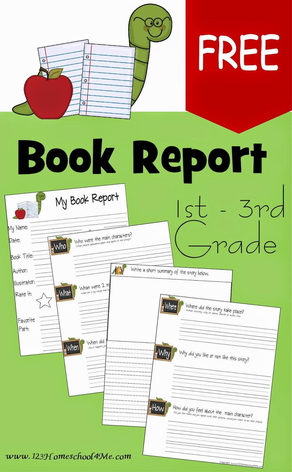Free Book Report Template | School | 1St Grade Books, 3Rd Inside 1St Grade Book Report Template