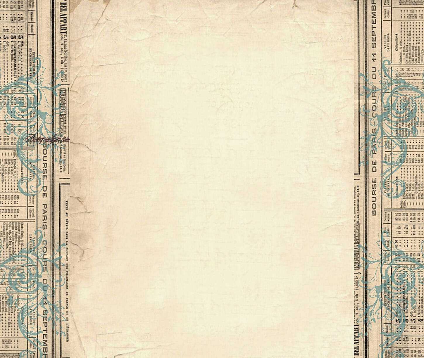 Free Border Templates |  Column Blog Background – Vintage In Old Blank Newspaper Template