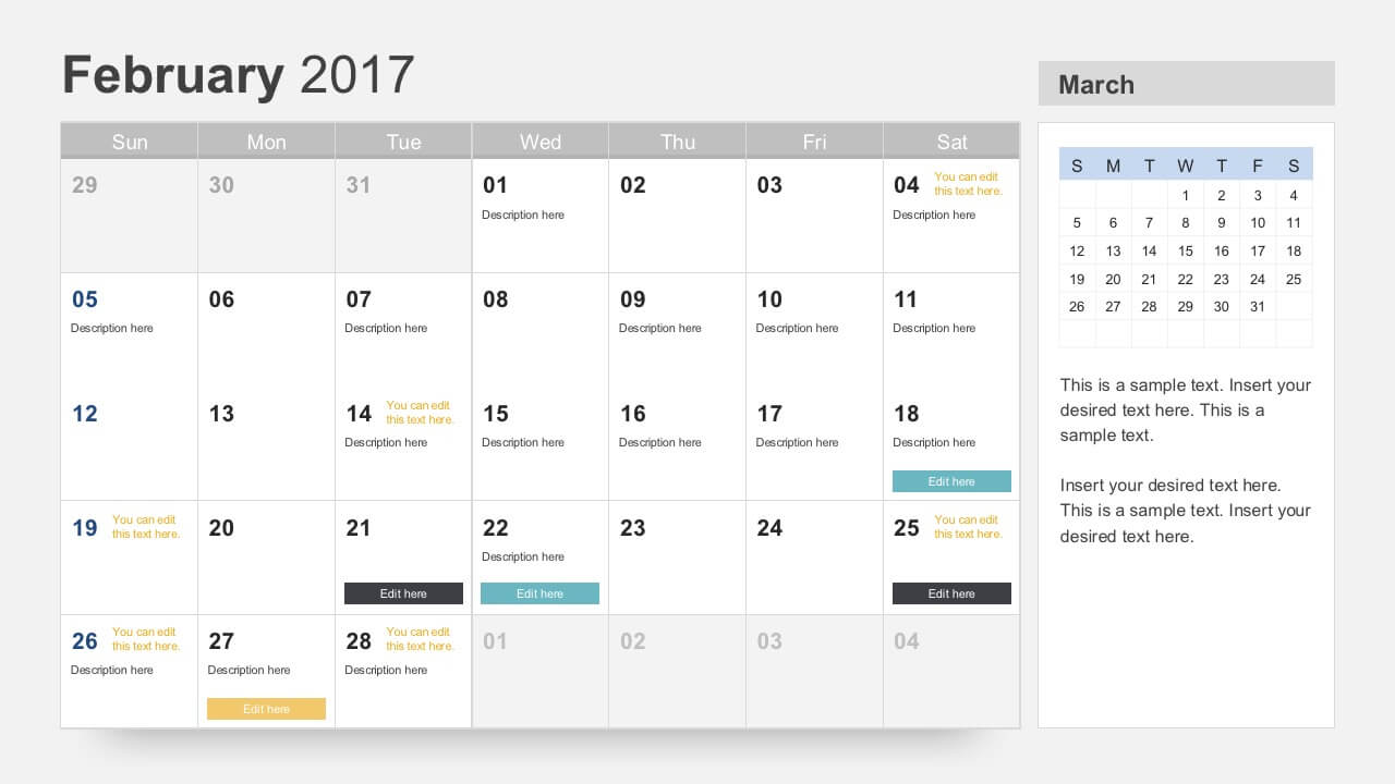 Free Calendar 2017 Template In Microsoft Powerpoint Calendar Template
