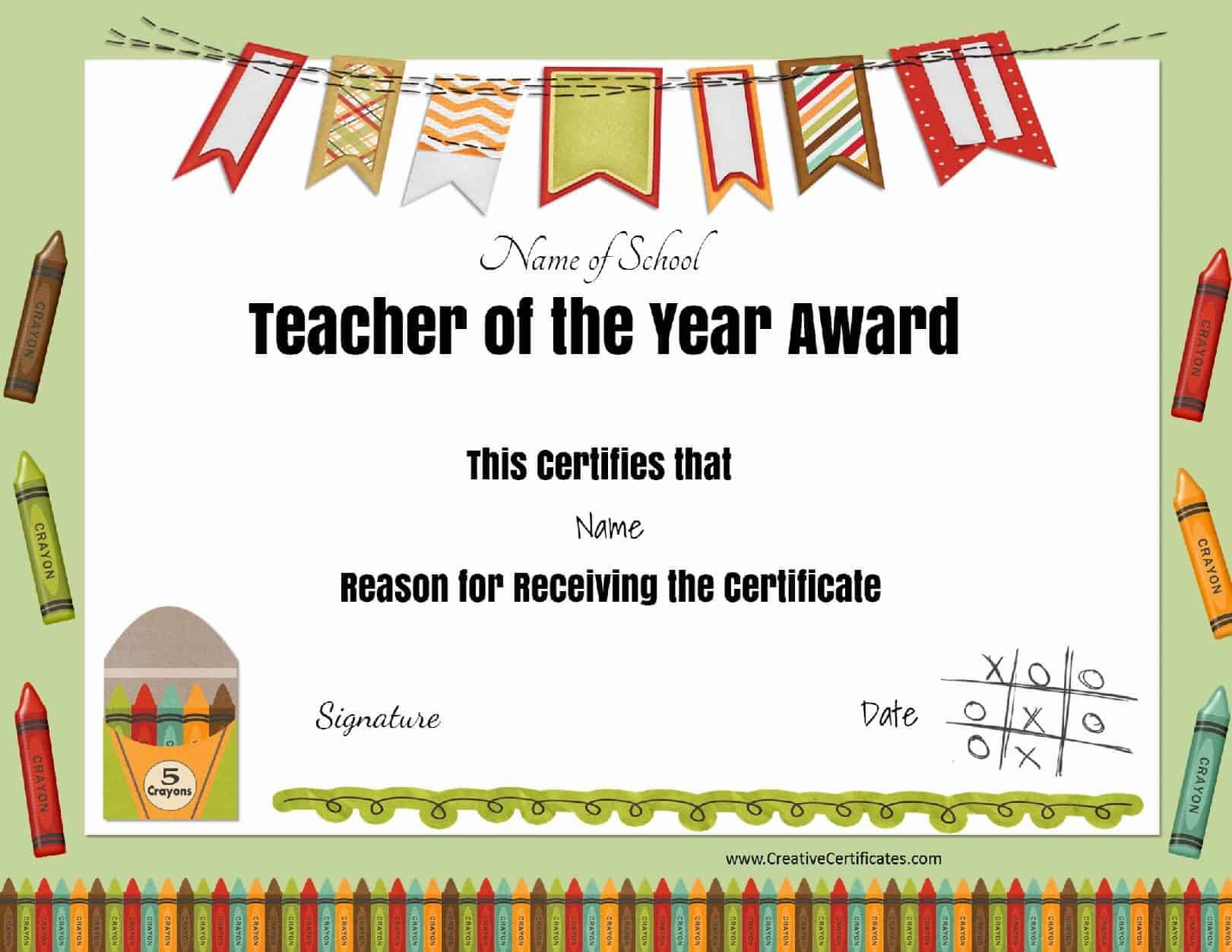 Free Certificate Of Appreciation For Teachers | Customize Regarding Star Of The Week Certificate Template