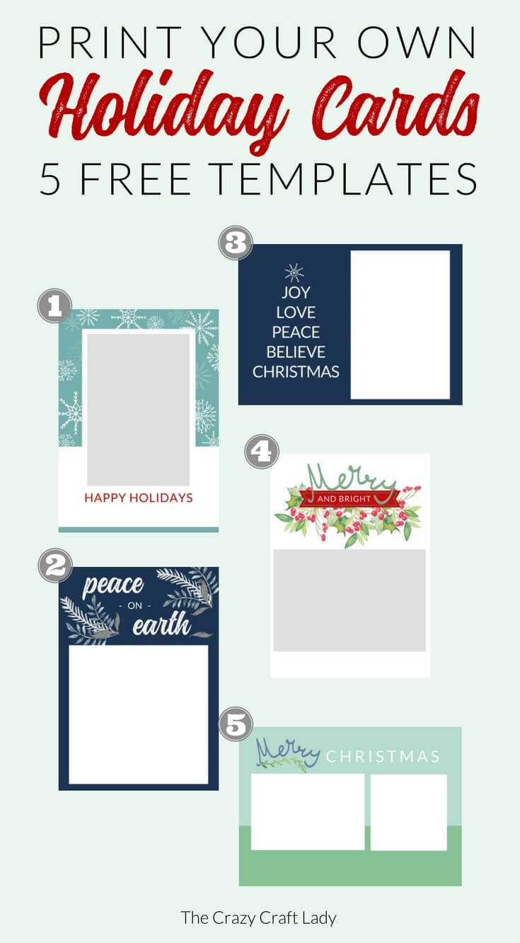 Free Christmas Card Templates – The Crazy Craft Lady Pertaining To Print Your Own Christmas Cards Templates