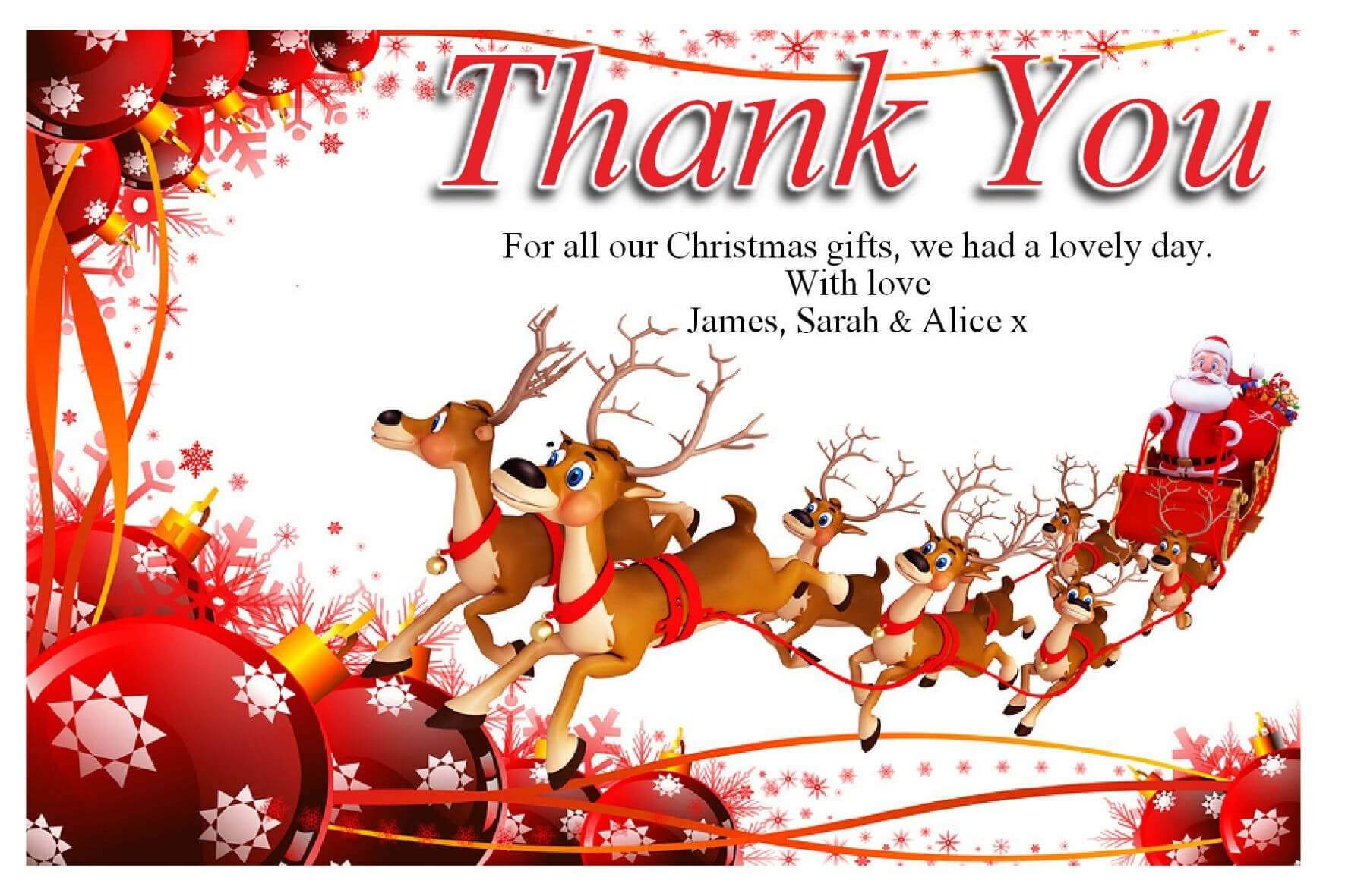 Free Christmas Thank You Cards Templates — Anouk Invitations Throughout Christmas Thank You Card Templates Free
