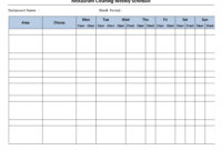 Free Cleaning Schedule Forms | Excel Format And Payroll with Blank Cleaning Schedule Template