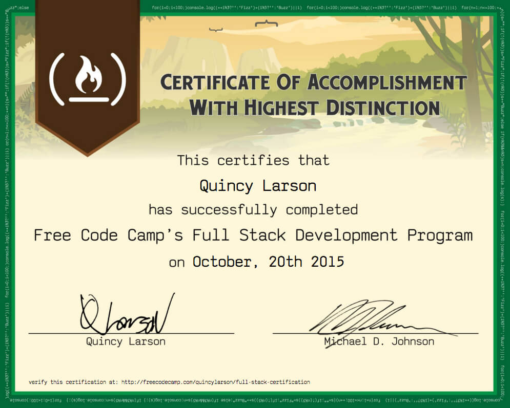 Free Code Camp Full Stack Development Certification Intended For Boot Camp Certificate Template