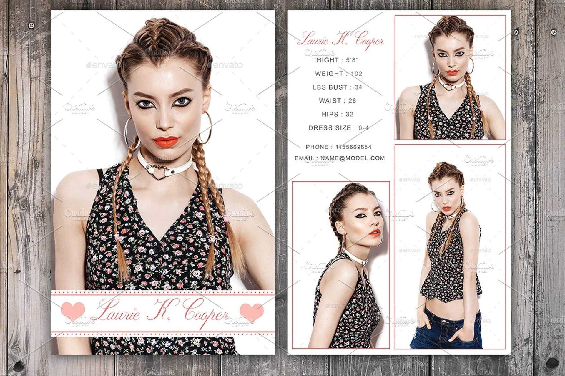 Free Comp Card Template Brochure Templates Photoshop Within Model Comp Card Template Free