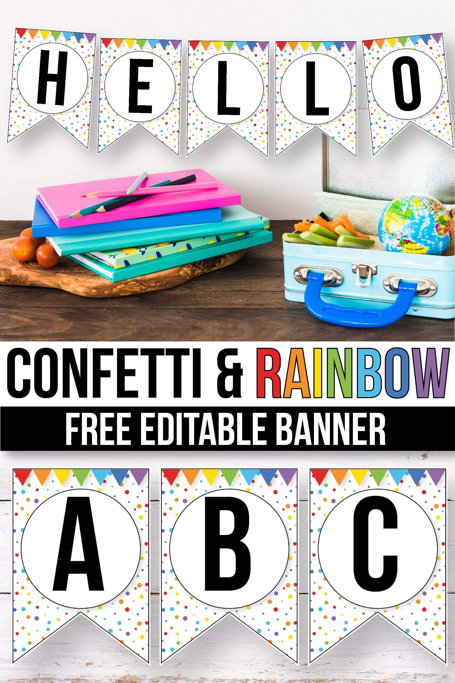 Free Confetti Banner For The Classroom – Confetti Classroom Regarding Classroom Banner Template