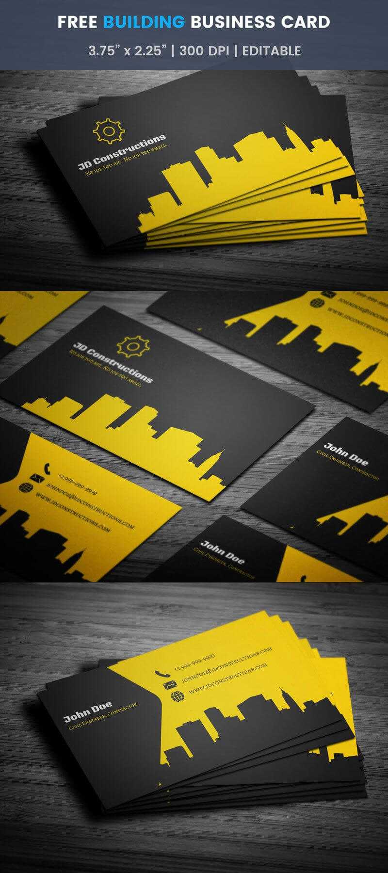 Free Construction Business Card Template Word Visiting With Construction Business Card Templates Download Free