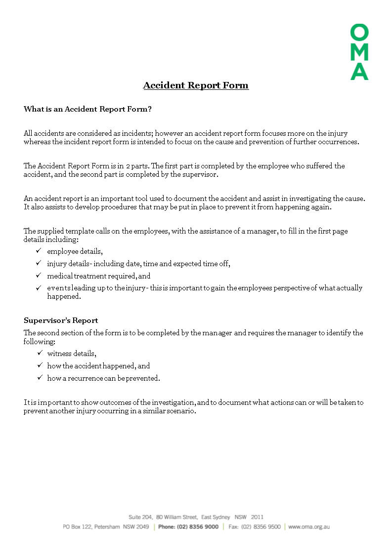 Free Construction Job Site Incident Report Form Templates At Intended For Construction Accident Report Template