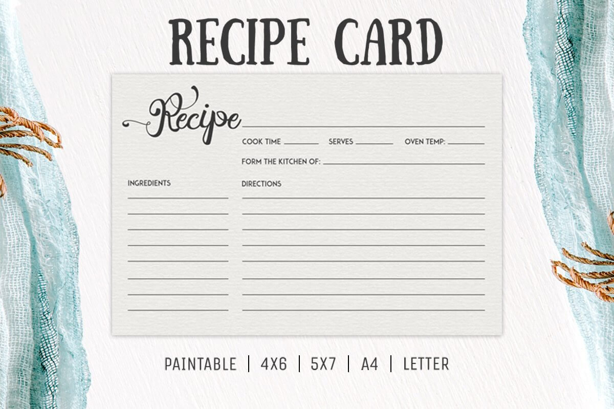 Free Cooking Recipe Card Template Rc2 – Creativetacos Throughout 4X6 Photo Card Template Free