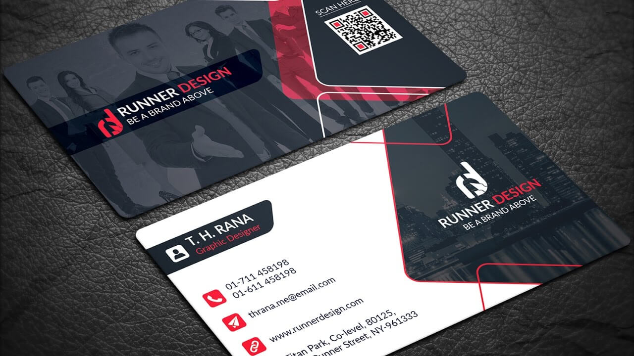 Free Corporate Business Card Photoshop Template In Free Bussiness Card Template