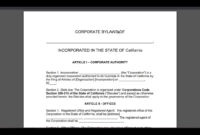 Free Corporate Bylaws Template | Pdf | Word intended for Corporate Bylaws Template Word