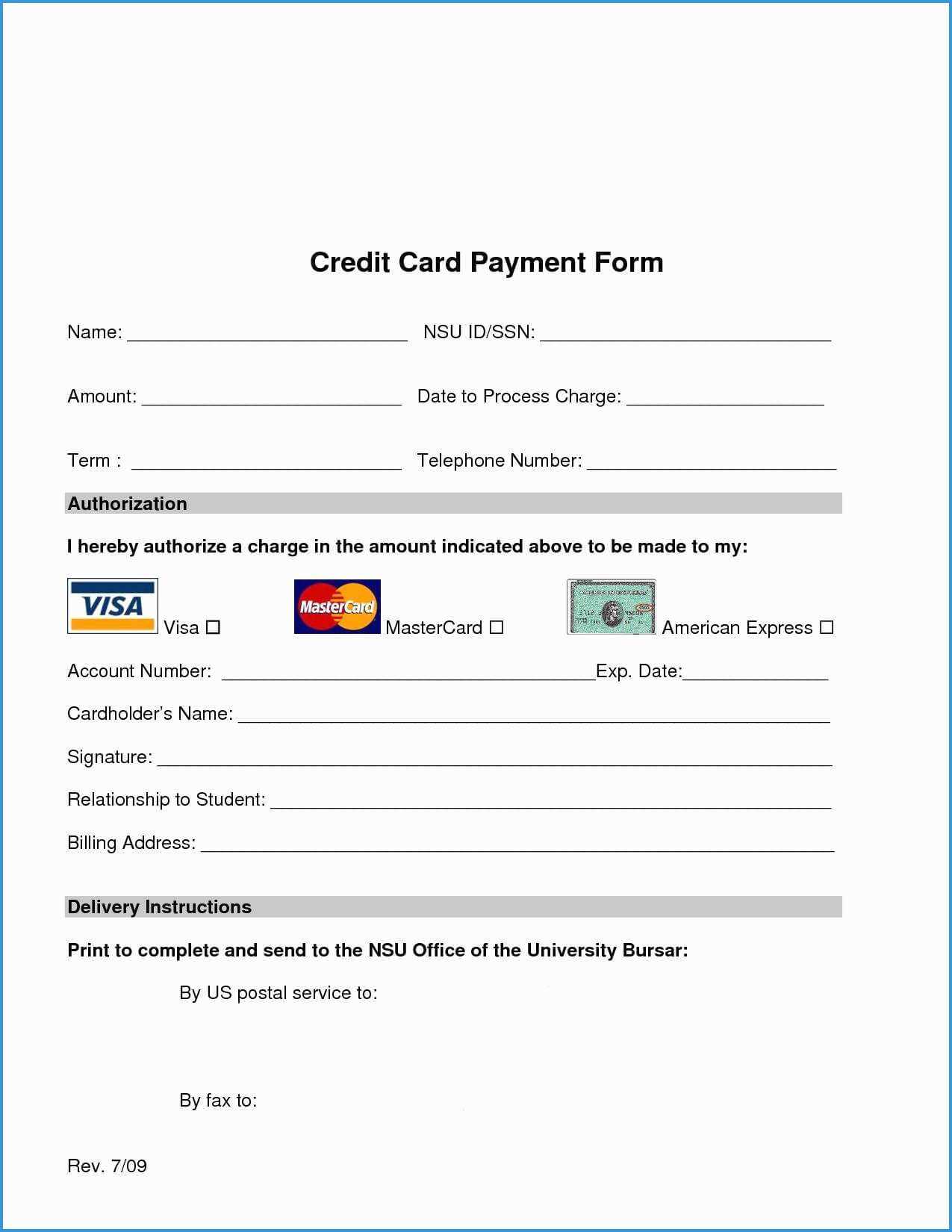 Free Credit Card Authorization Form Template Word Luxury Pertaining To Credit Card Billing Authorization Form Template