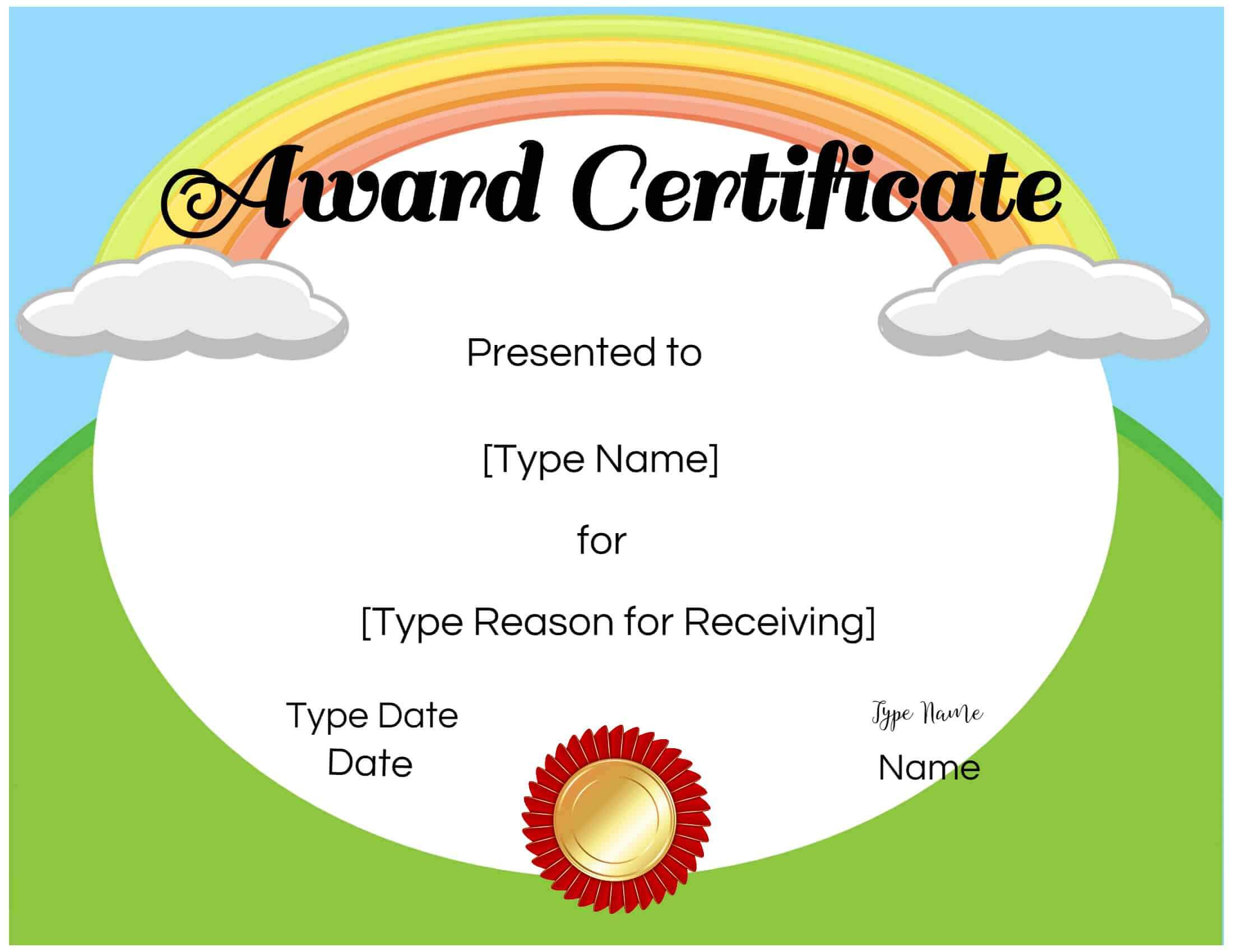 Free Custom Certificates For Kids | Customize Online & Print Inside Certificate Of Achievement Template For Kids