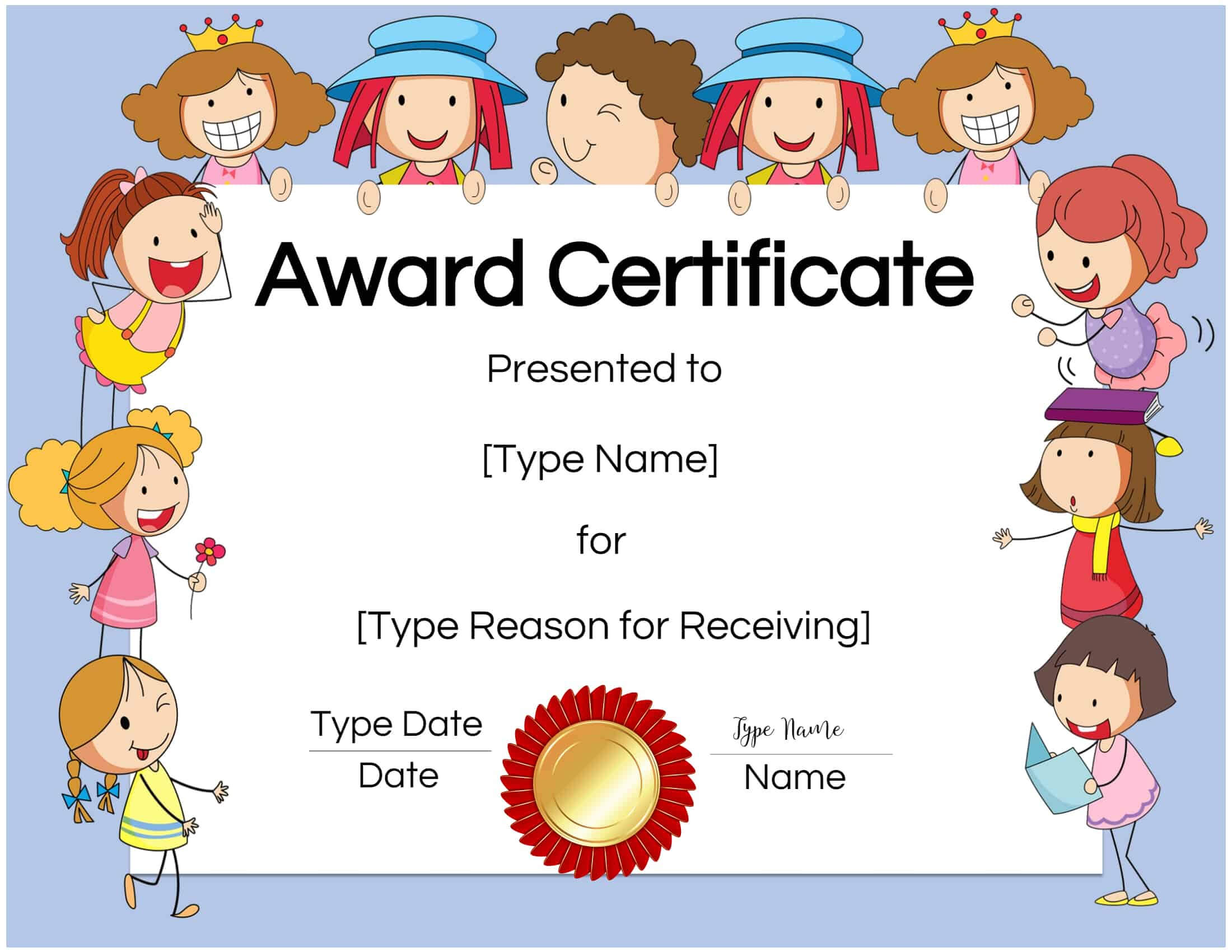 Free Custom Certificates For Kids | Customize Online & Print Pertaining To Free Kids Certificate Templates