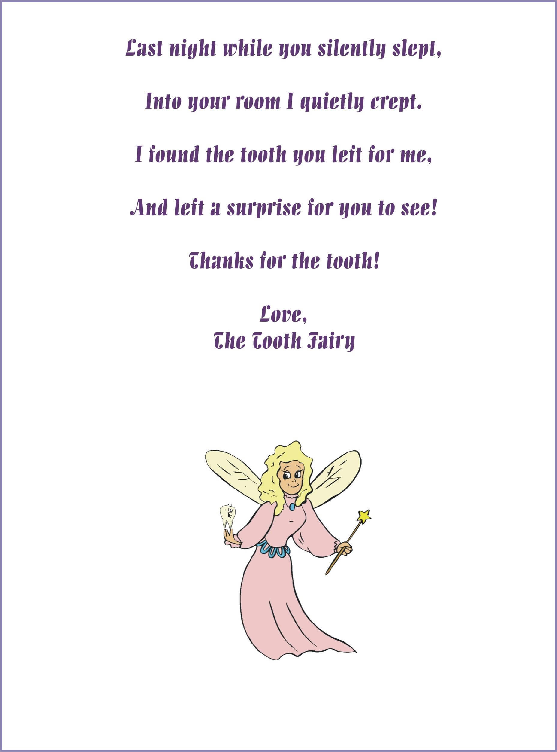 Free Customizable Tooth Fairy Letters! Opens In Word So You Within Free Tooth Fairy Certificate Template