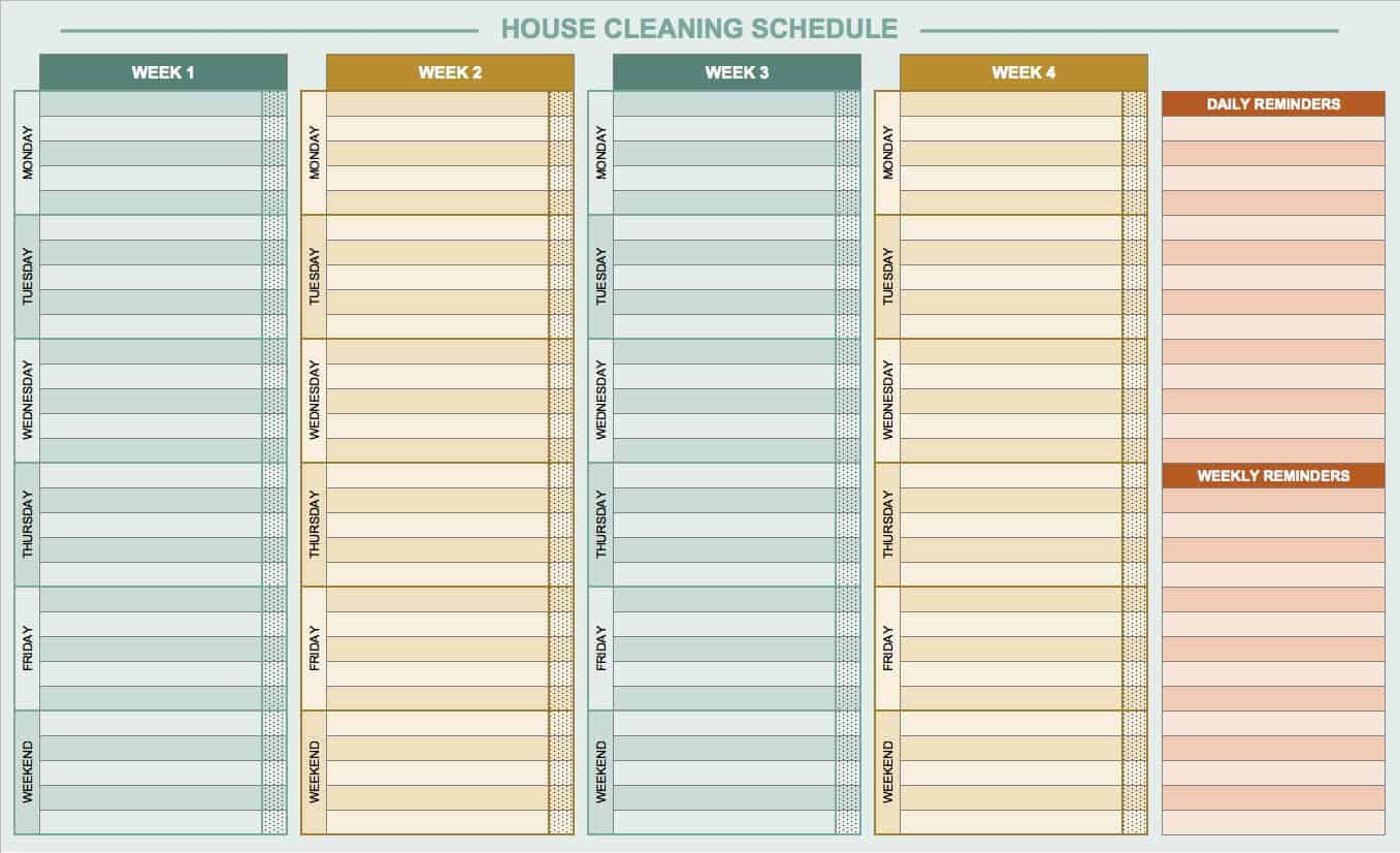 Free Daily Schedule Templates For Excel – Smartsheet Intended For Cleaning Report Template