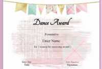 Free Dance Certificate Template - Customizable And Printable with regard to Dance Certificate Template