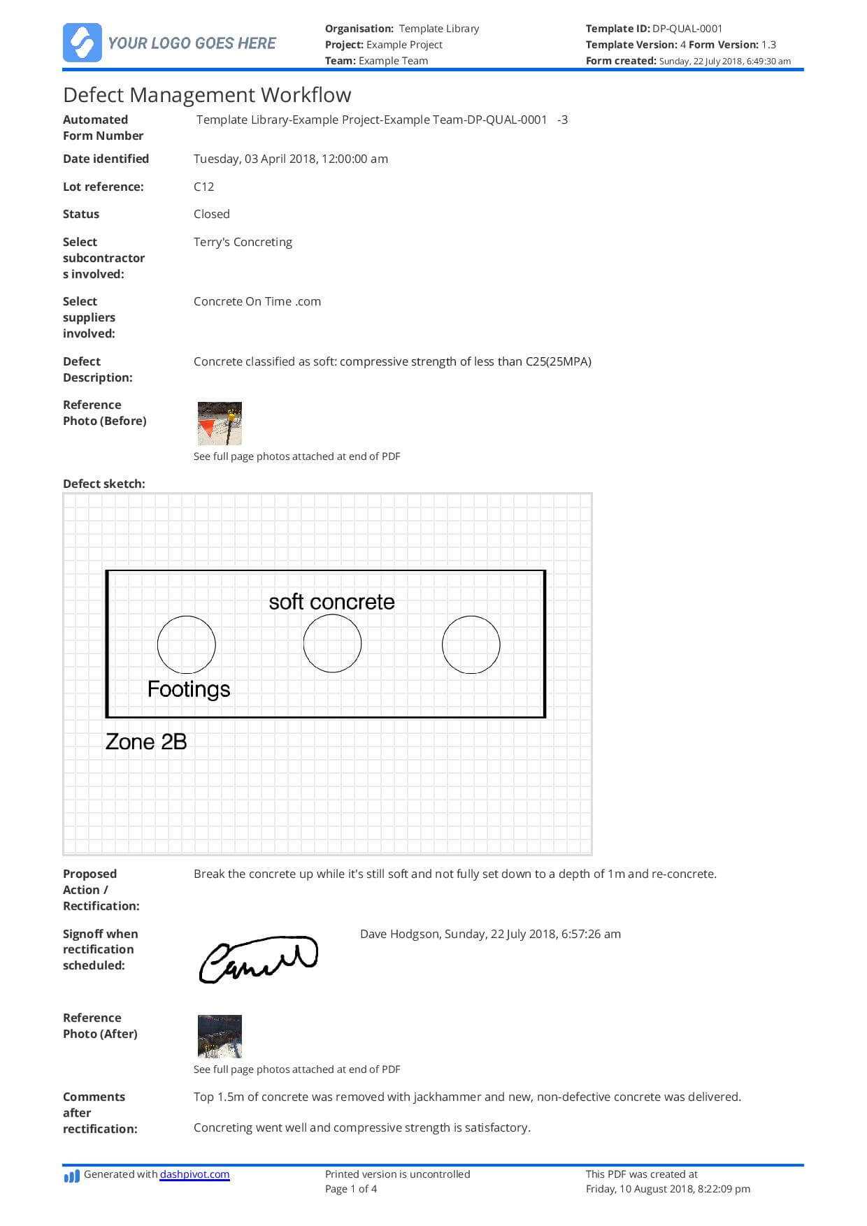 Free Defect Report Template (Better Than Word Doc And Excel) Inside Equipment Fault Report Template