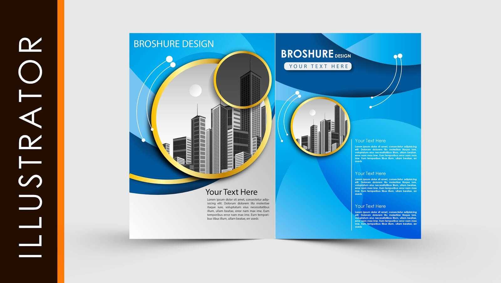 Free Download Adobe Illustrator Template Brochure Two Fold Pertaining To Brochure Templates Ai Free Download