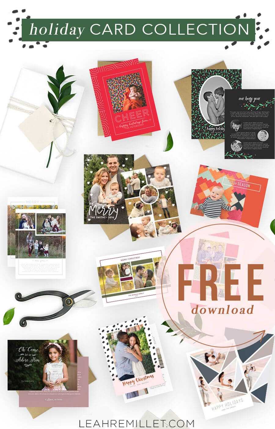 Free Download: Christmas Card Template Bundle For The In Free Christmas Card Templates For Photographers