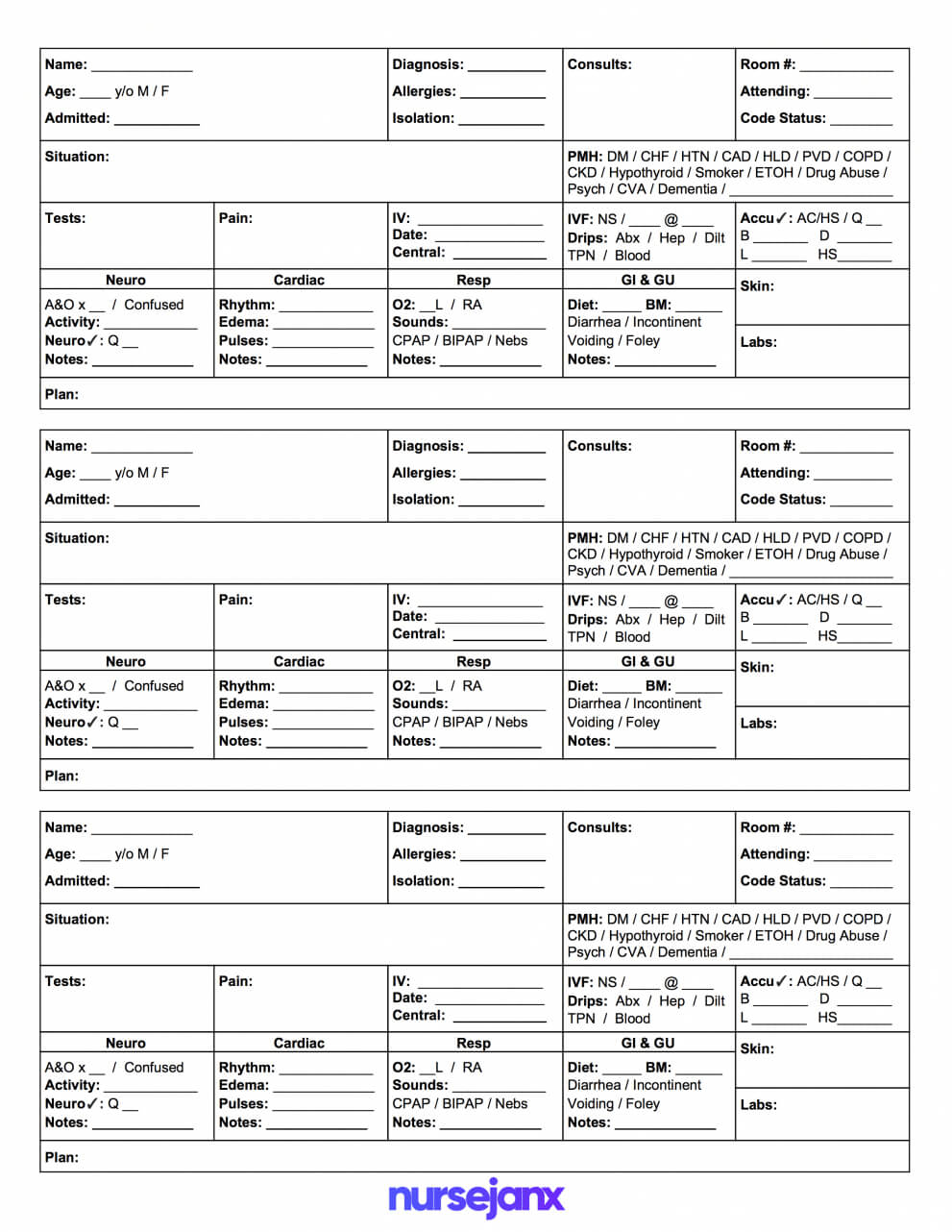 Free Download! This Is A Mini Sbar Nursing Brain Report Throughout Med Surg Report Sheet Templates