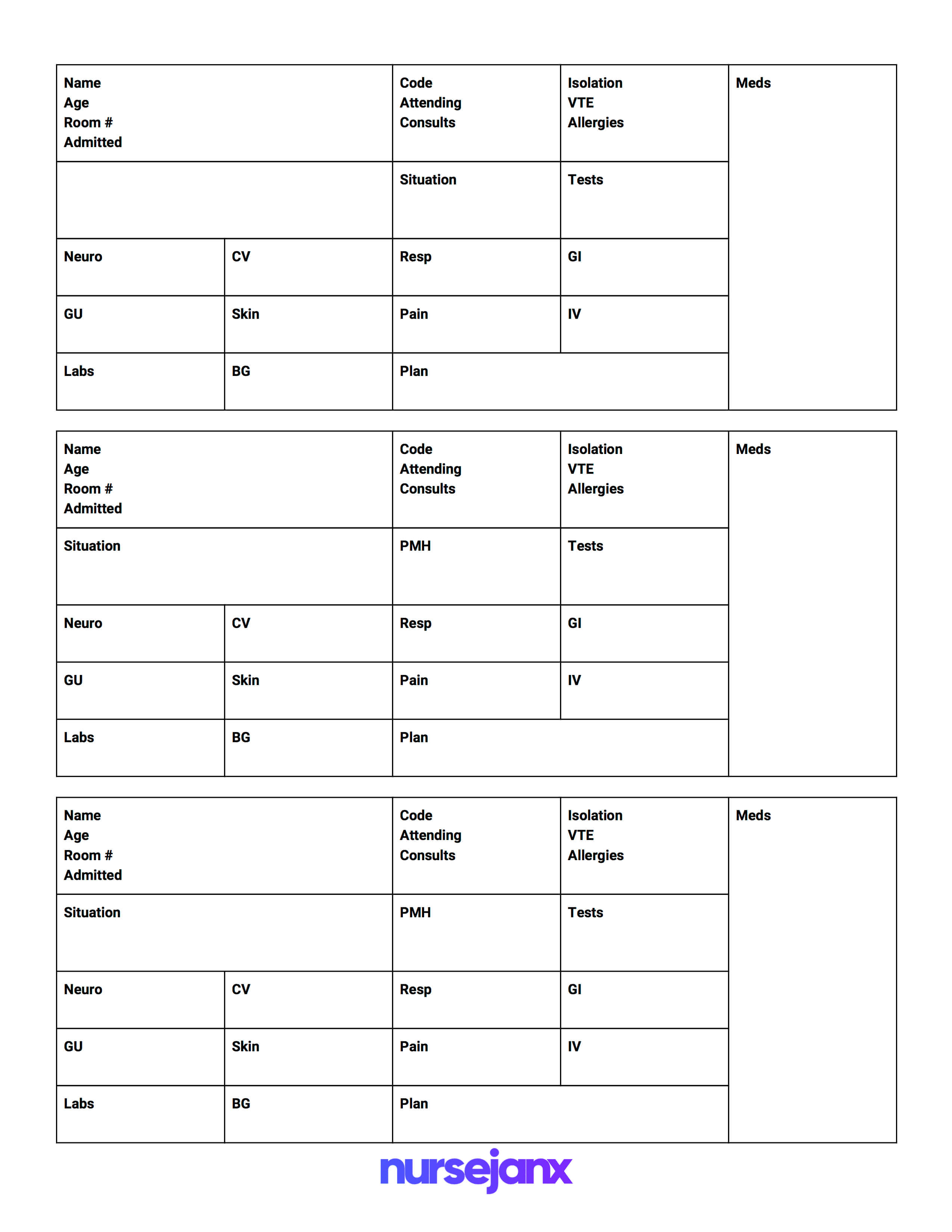 Free Download! This Nursejanx Store Exclusive Is A Sbar Within Nursing Report Sheet Template