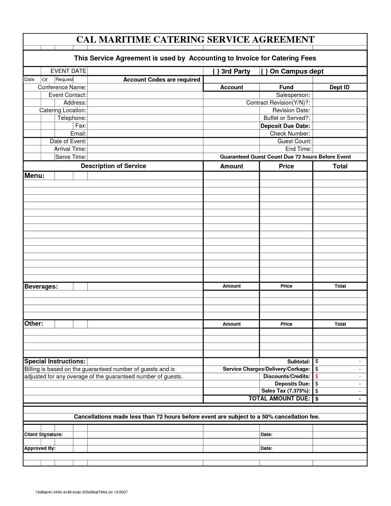 Free Downloadable Catering Contracts Forms | Catering In Catering Contract Template Word