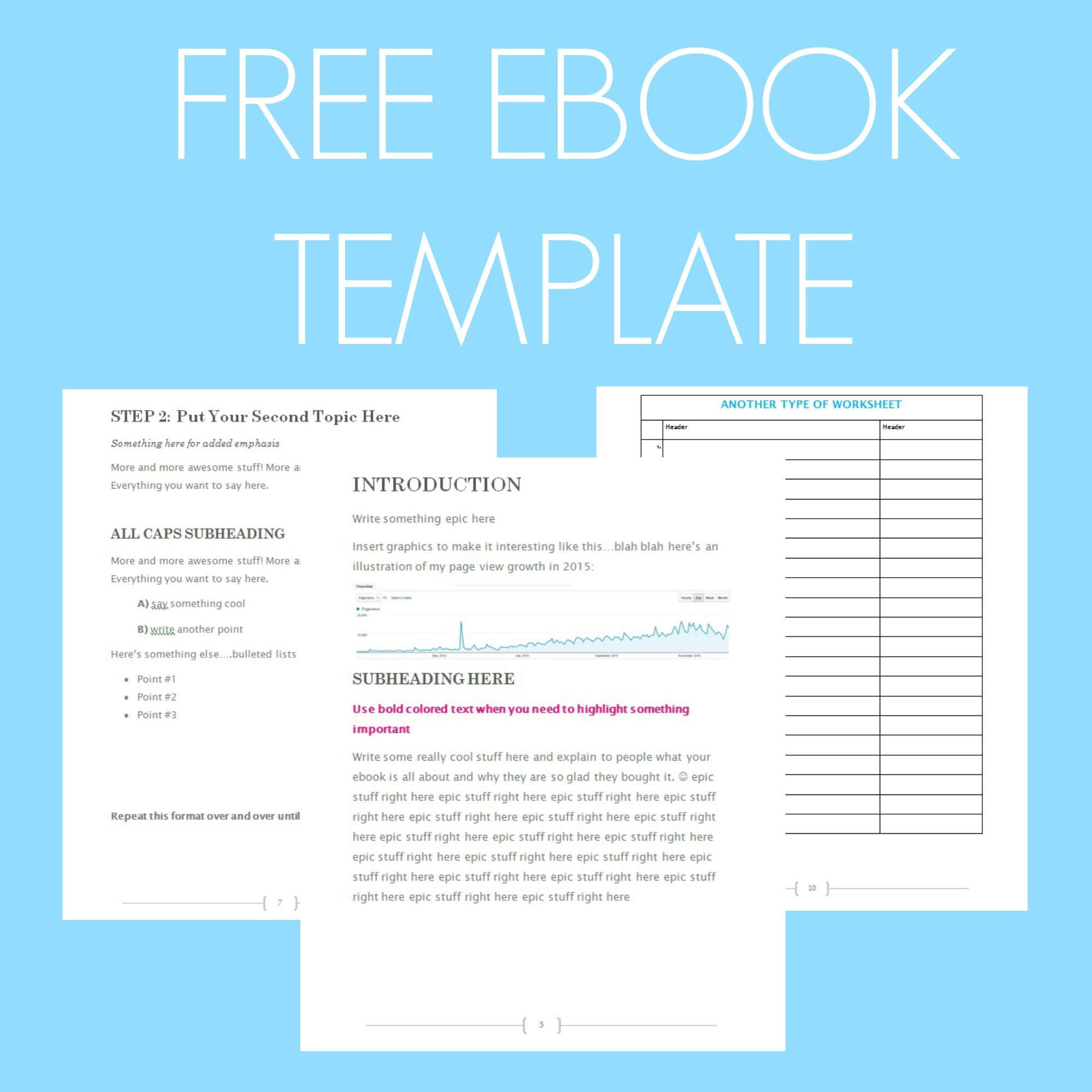 Free Ebook Template – Preformatted Word Document | Writing In Another Word For Template