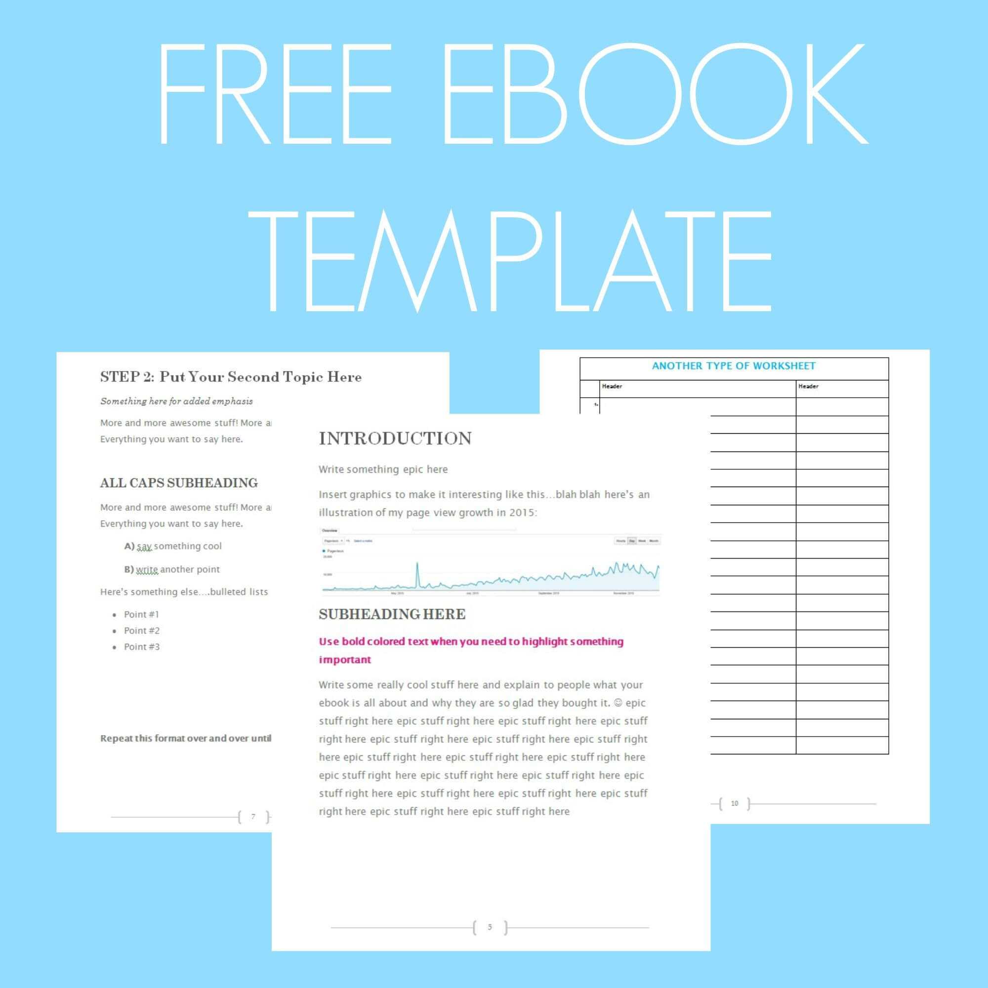 Free Ebook Template – Preformatted Word Document | Writing In Another Word For Template