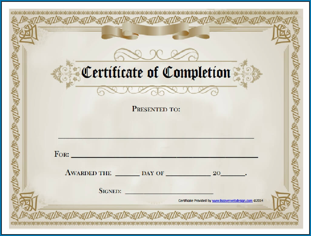 Free Editable Printable Certificate Of Completion #253 With Blank Certificate Of Achievement Template