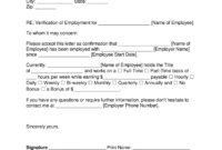 Free Employment (Income) Verification Letter - Pdf | Word in Employment Verification Letter Template Word