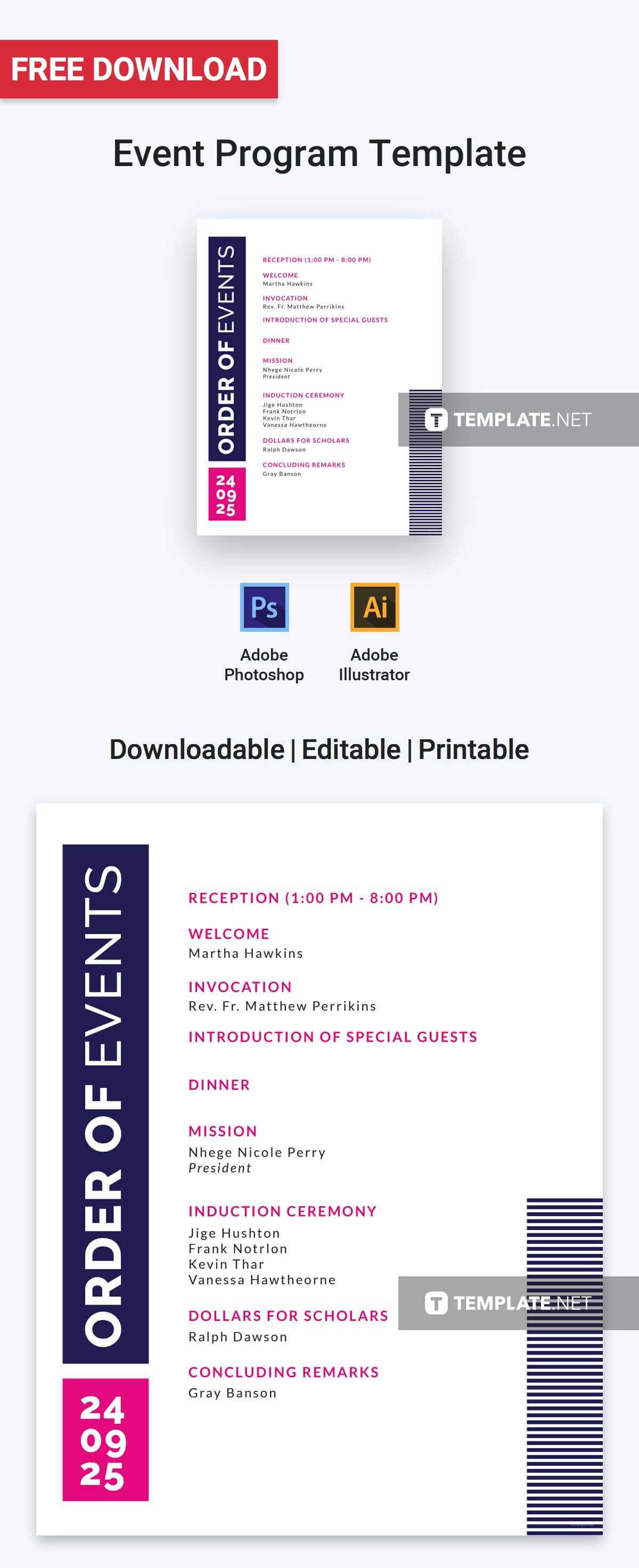 Free Event Program Invitation | Program Templates & Designs Throughout Free Event Program Templates Word