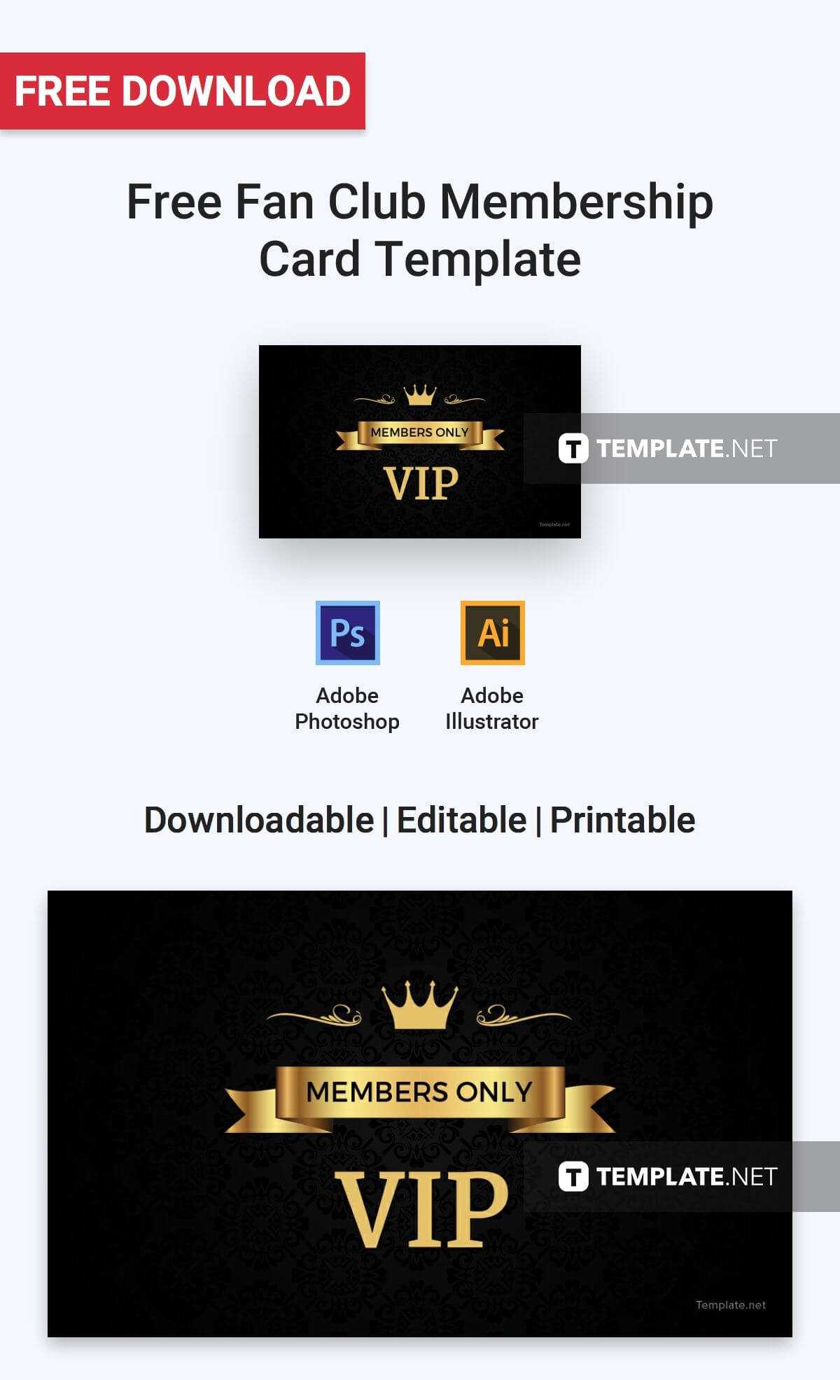 Free Fan Club Membership Card | Card Templates & Designs With Template For Membership Cards