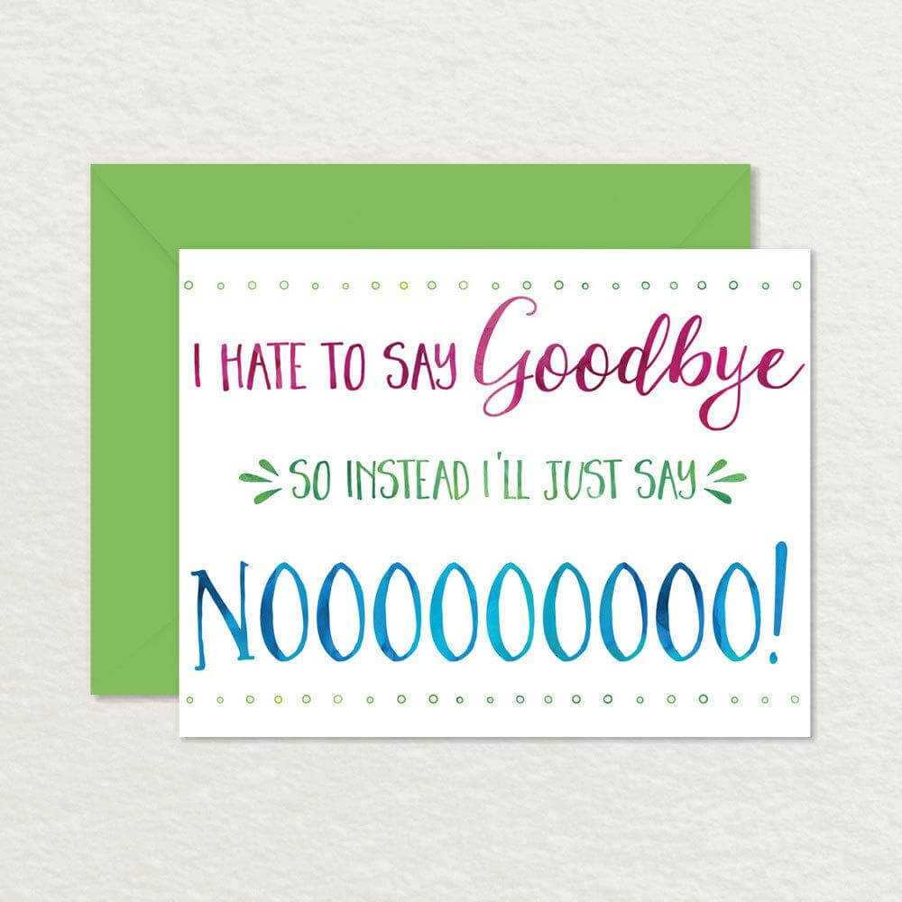 Free Farewell Card Template – Top Image Gallery Site Within Regarding Goodbye Card Template