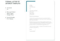 Free Formal Letter Of Interest | Letter Of Interest Template intended for Letter Of Interest Template Microsoft Word