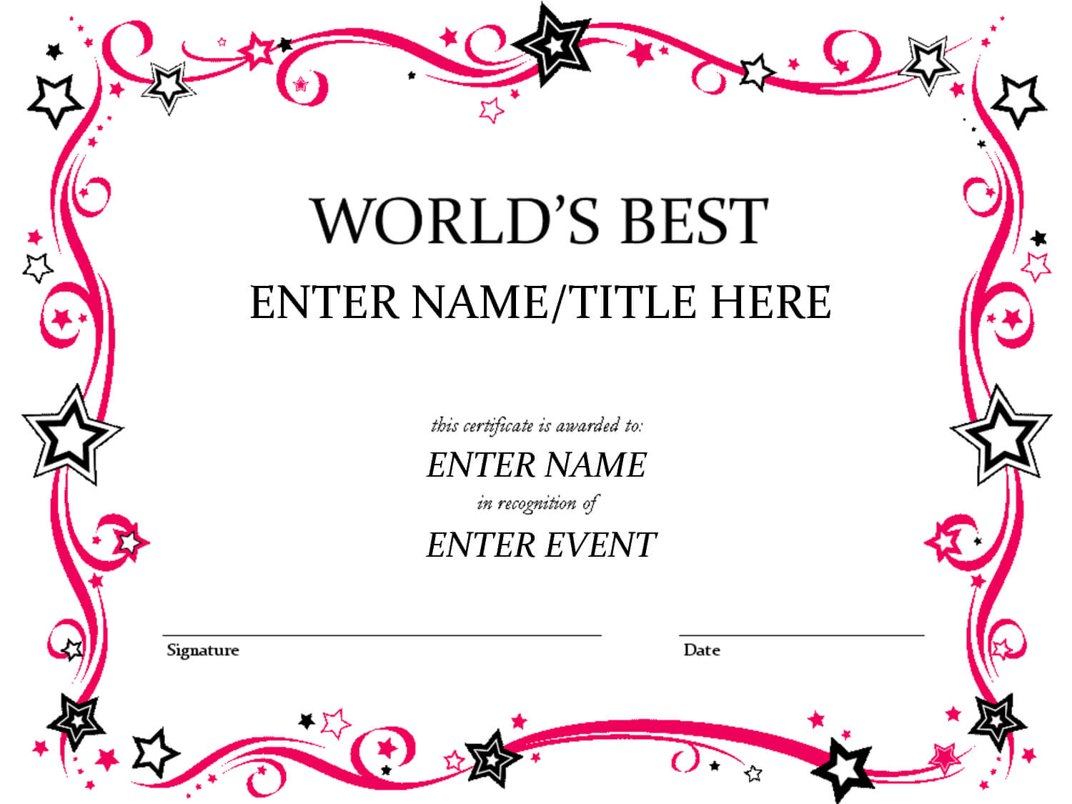 Free Funny Award Certificates Templates | Worlds Best Custom Pertaining To Free Funny Certificate Templates For Word