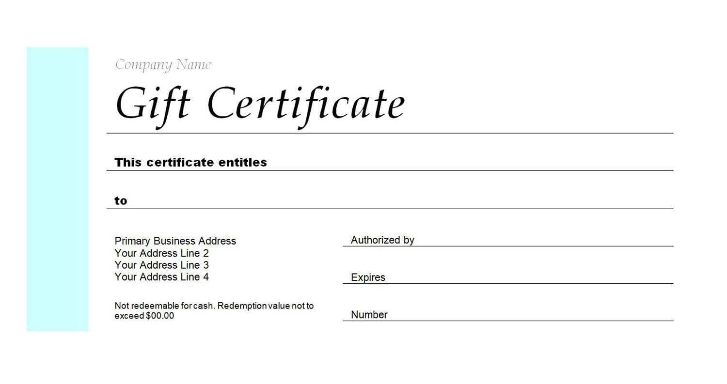 Free Gift Certificate Templates You Can Customize In Fillable Gift Certificate Template Free