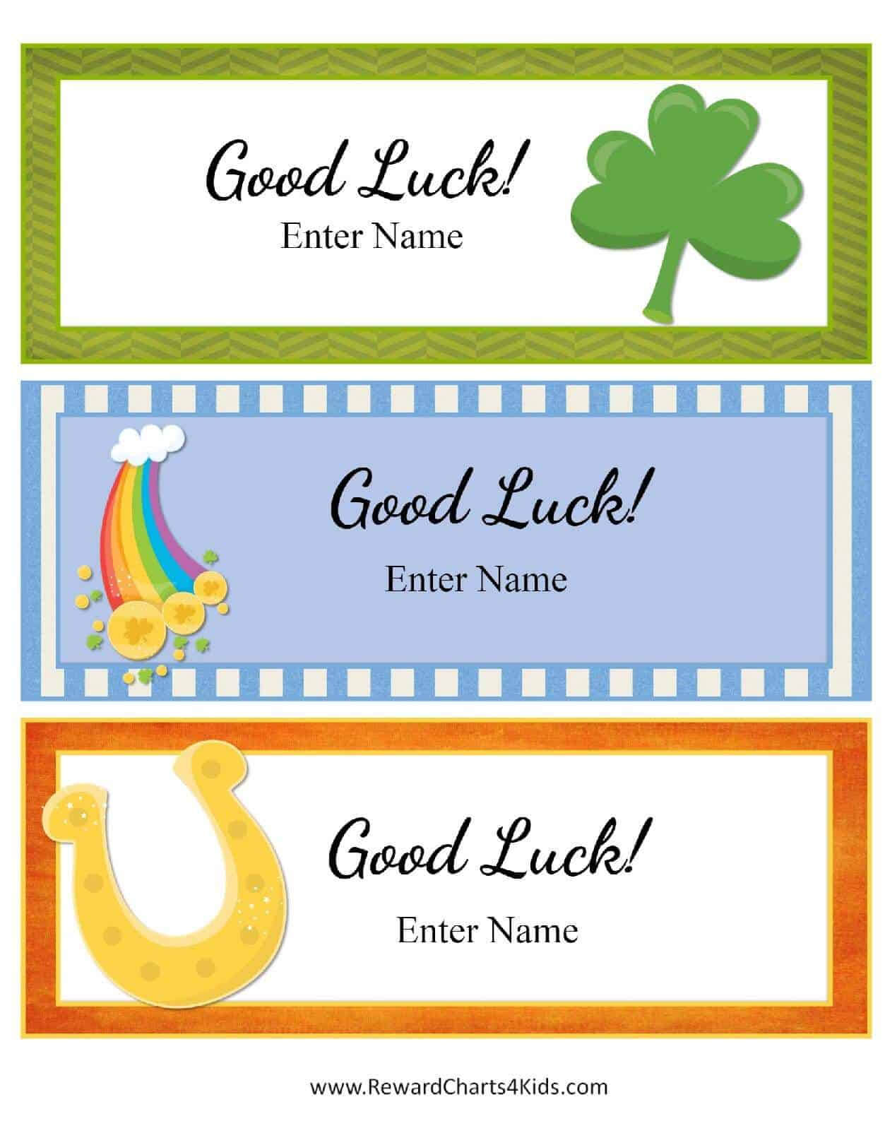 Free Good Luck Cards For Kids | Customize Online & Print At Home Regarding Good Luck Card Templates