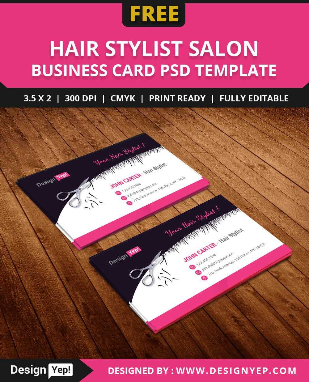 Free Hair Stylist Salon Business Card Template Psd | Free Throughout Hair Salon Business Card Template