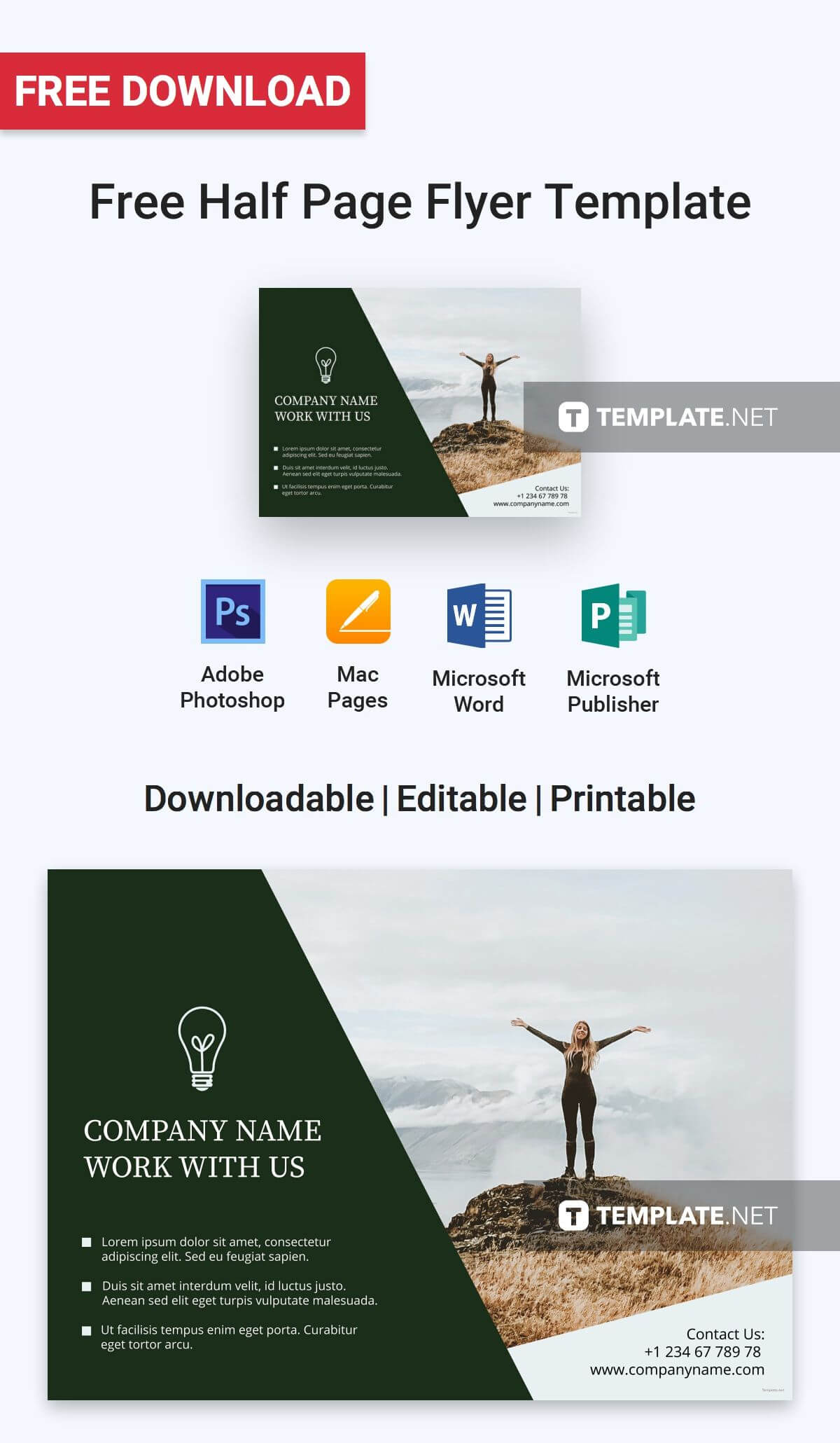 Free Half Page Flyer | Flyer Templates & Designs 2019 Within Half Page Brochure Template