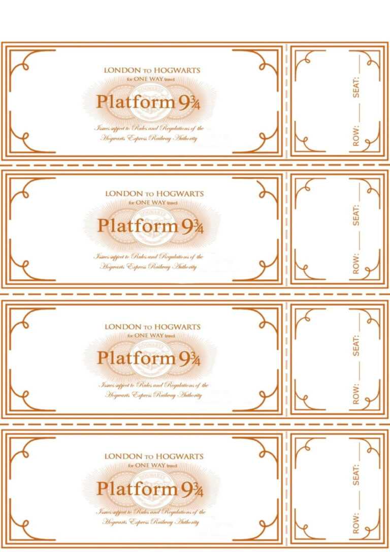 Free Harry Potter Hogwarts Express Ticket Template Plus Intended For 