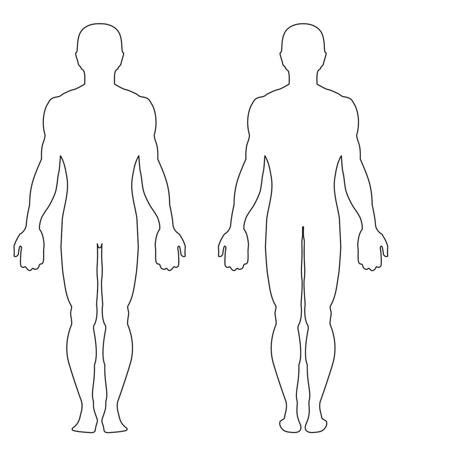 Free Human Body Outline Printable, Download Free Clip Art With Blank Body Map Template