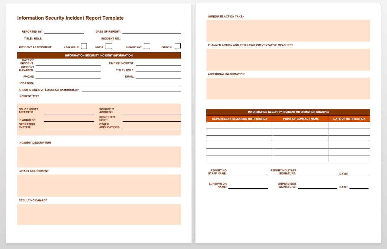 Free Incident Report Templates & Forms | Smartsheet In Insurance Incident Report Template