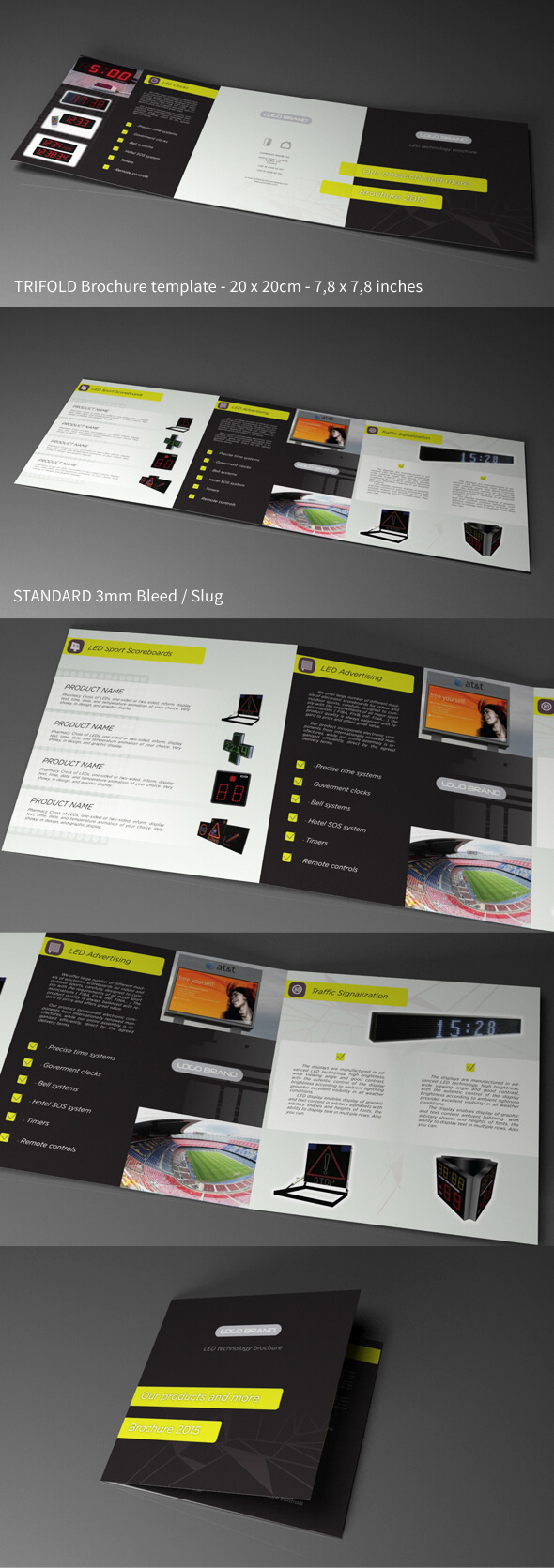 Free Indesign Template – Trifold Square Led Tech On Behance With Regard To Tri Fold Brochure Template Indesign Free Download