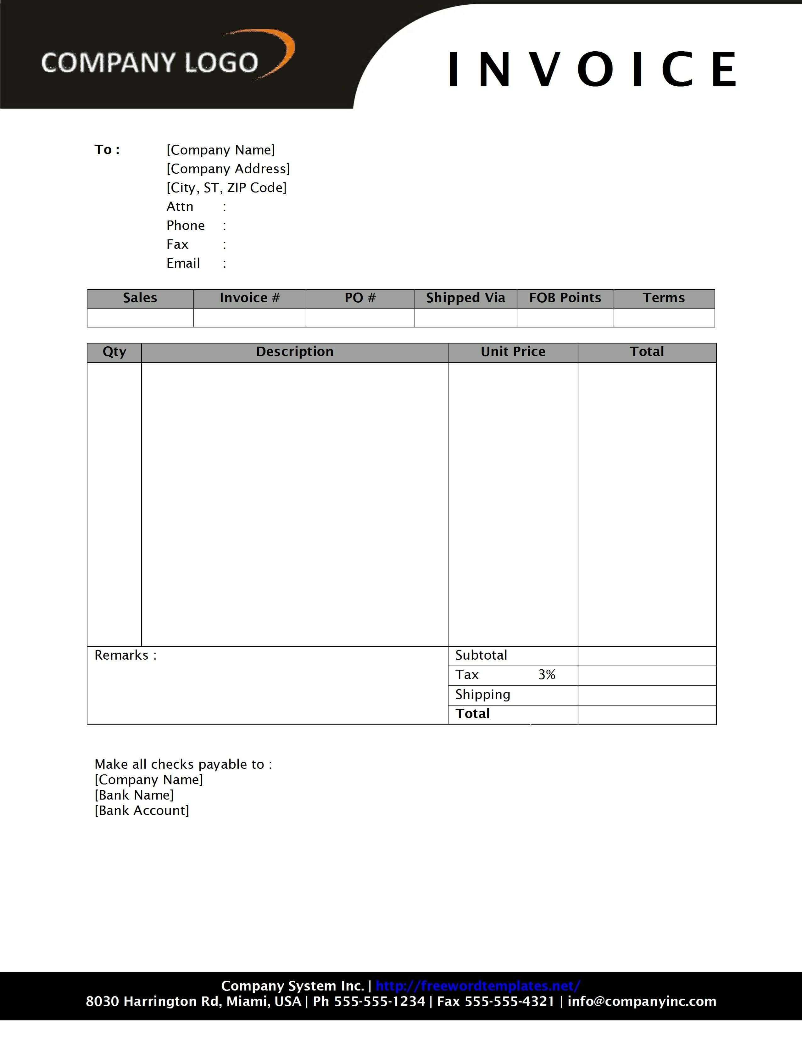 Free Invoice Template Downloads Invoice Template Free 2016 Throughout Free Downloadable Invoice Template For Word