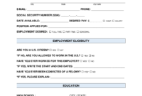 Free Job Application Form - Standard Template - Pdf | Word within Job Application Template Word Document