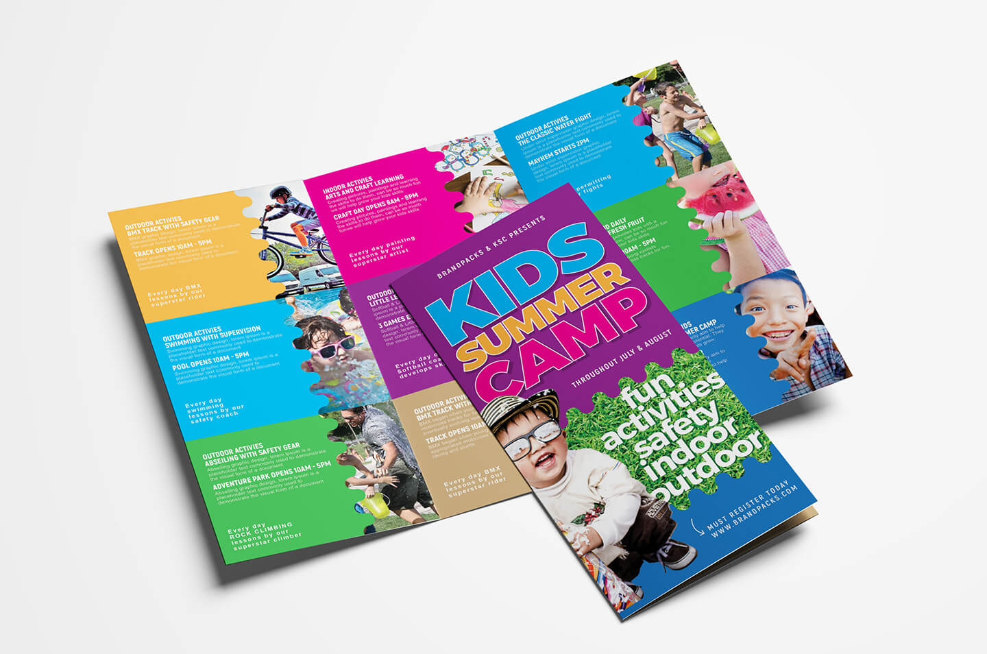 Free Kid's Camp Flyer & Brochure Template In Psd, Ai With Summer Camp Brochure Template Free Download