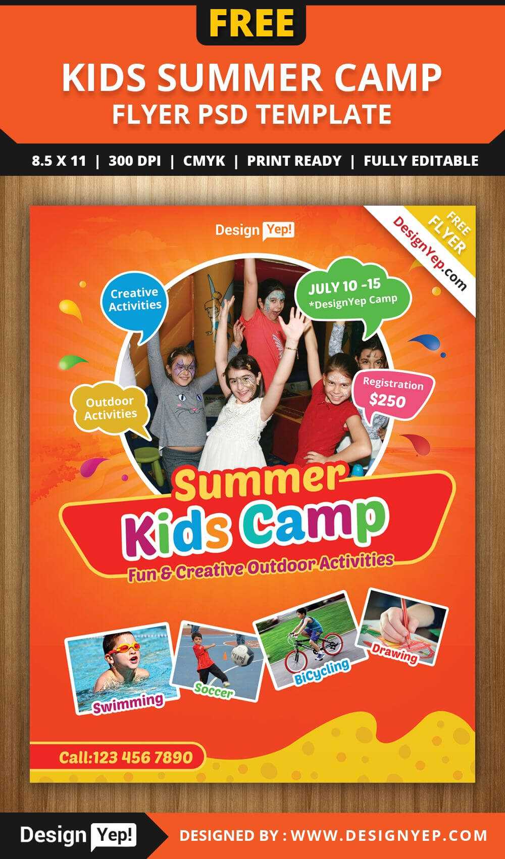 Free Kids Summer Camp Flyer Psd Template 8585 Designyep For Summer Camp Brochure Template Free Download